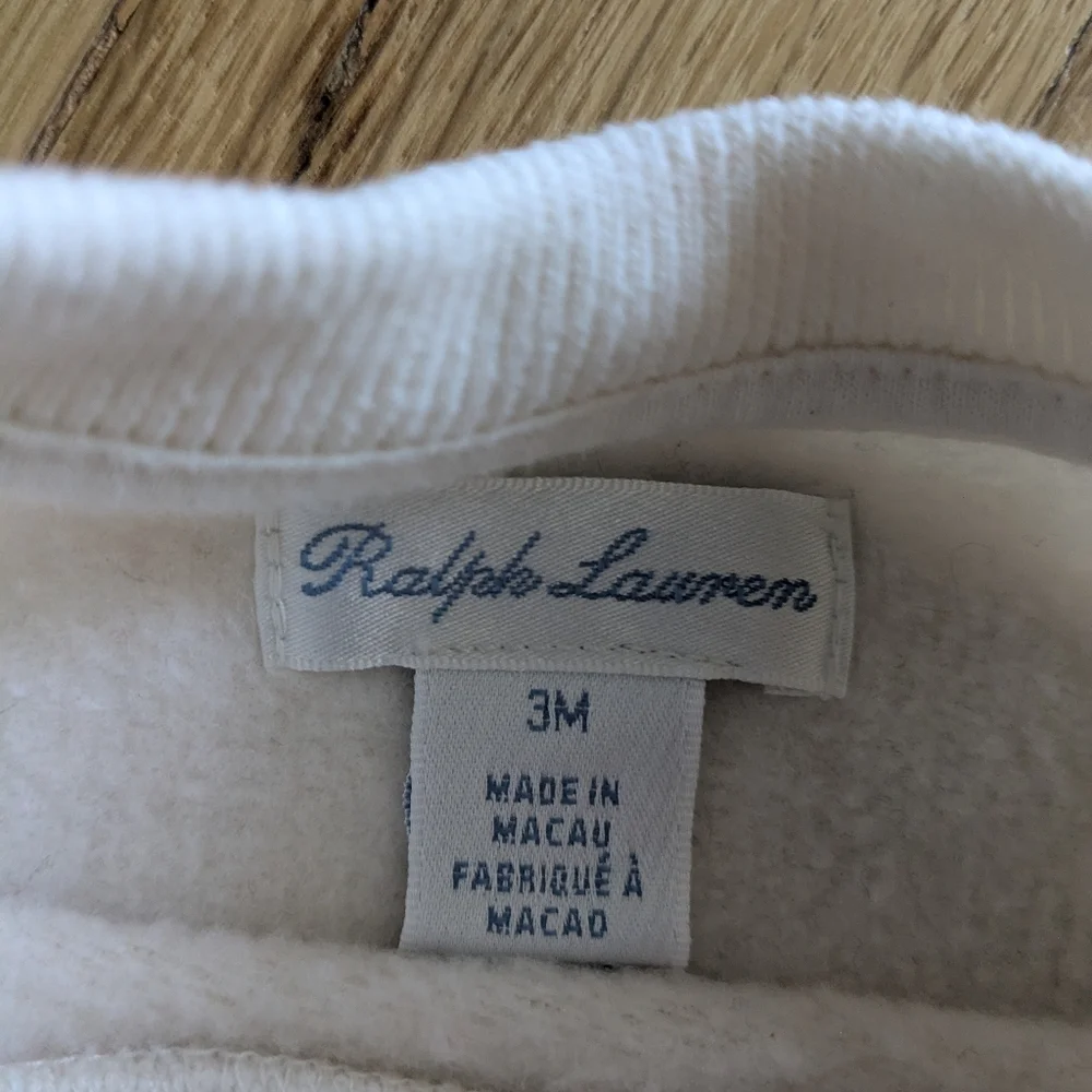 Ralph Lauren 3 Month Sweatshirt Beige With Bear Detail